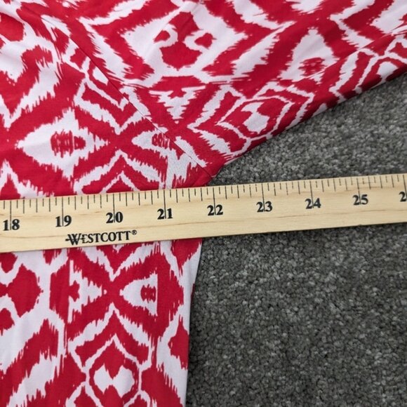 N.W.D Women's Geometric Print Peasant Blouse in Red and White - Extra Large - Picture 5 of 9